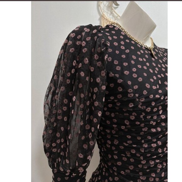 ZARA Puffy Sheer Draped Dress Size M NEW WITH TAG! - Picture 5 of 6